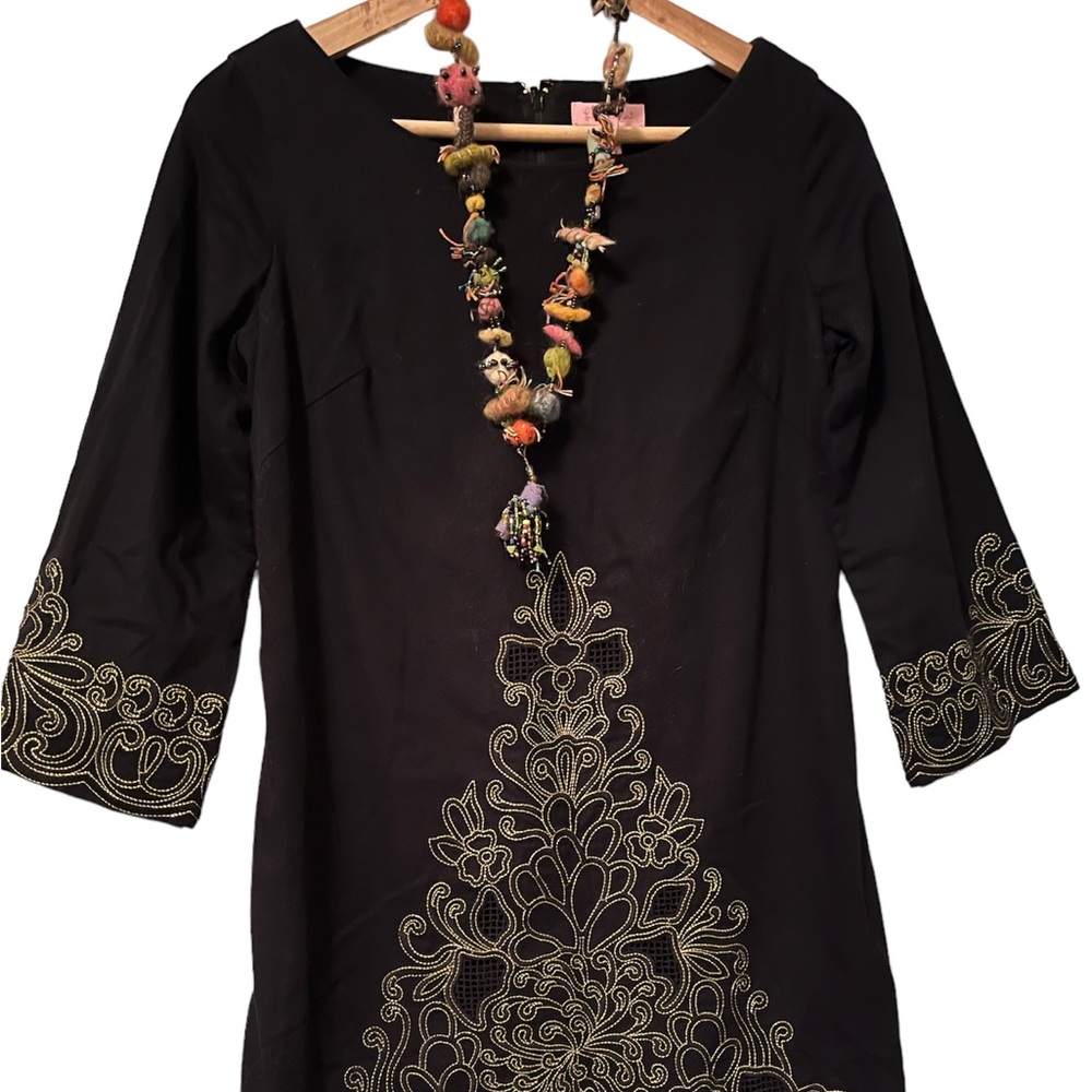 Lily Pulitzer Size 0 Black and Gold Tunic Dress